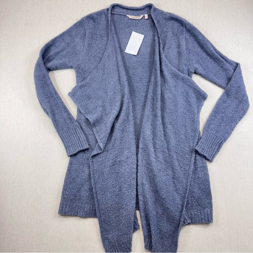 Soft Surroundings Women's Drape Cardigan Blue Nylon Open Front SOFT Size S/M NWT